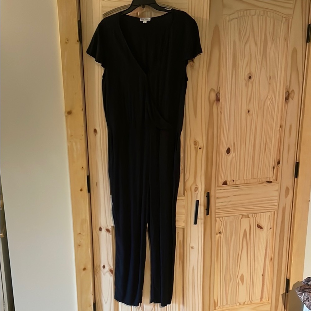J. Crew Black Jumpsuit with Short Sleeves and Relaxed Silhouette